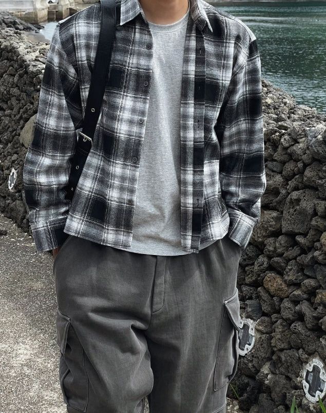 Fade Crop Check Shirt