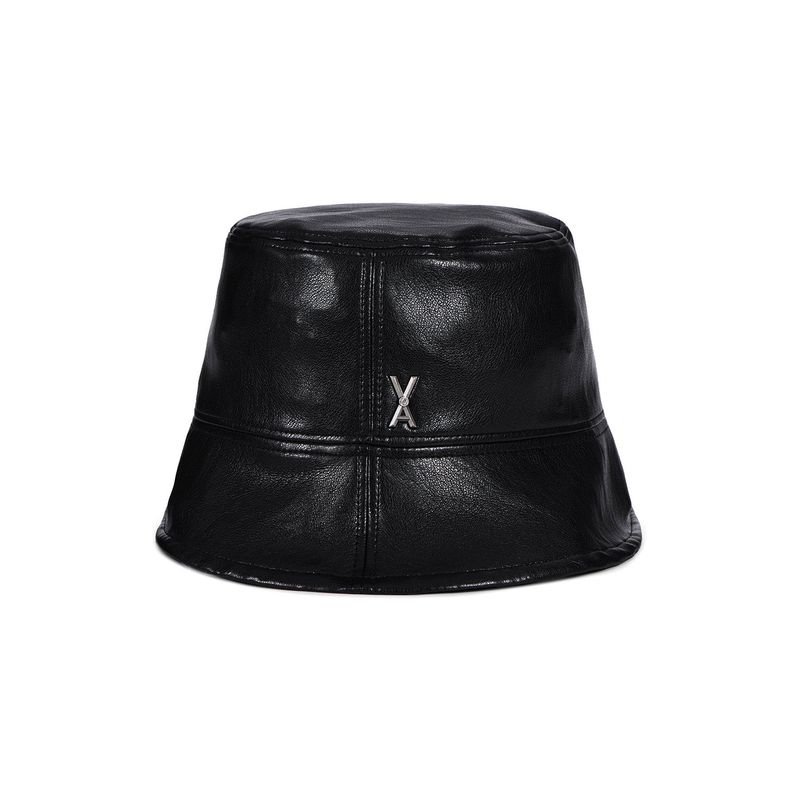 VA Cubic Stud Veganleather Drop Bucket Hat / Black