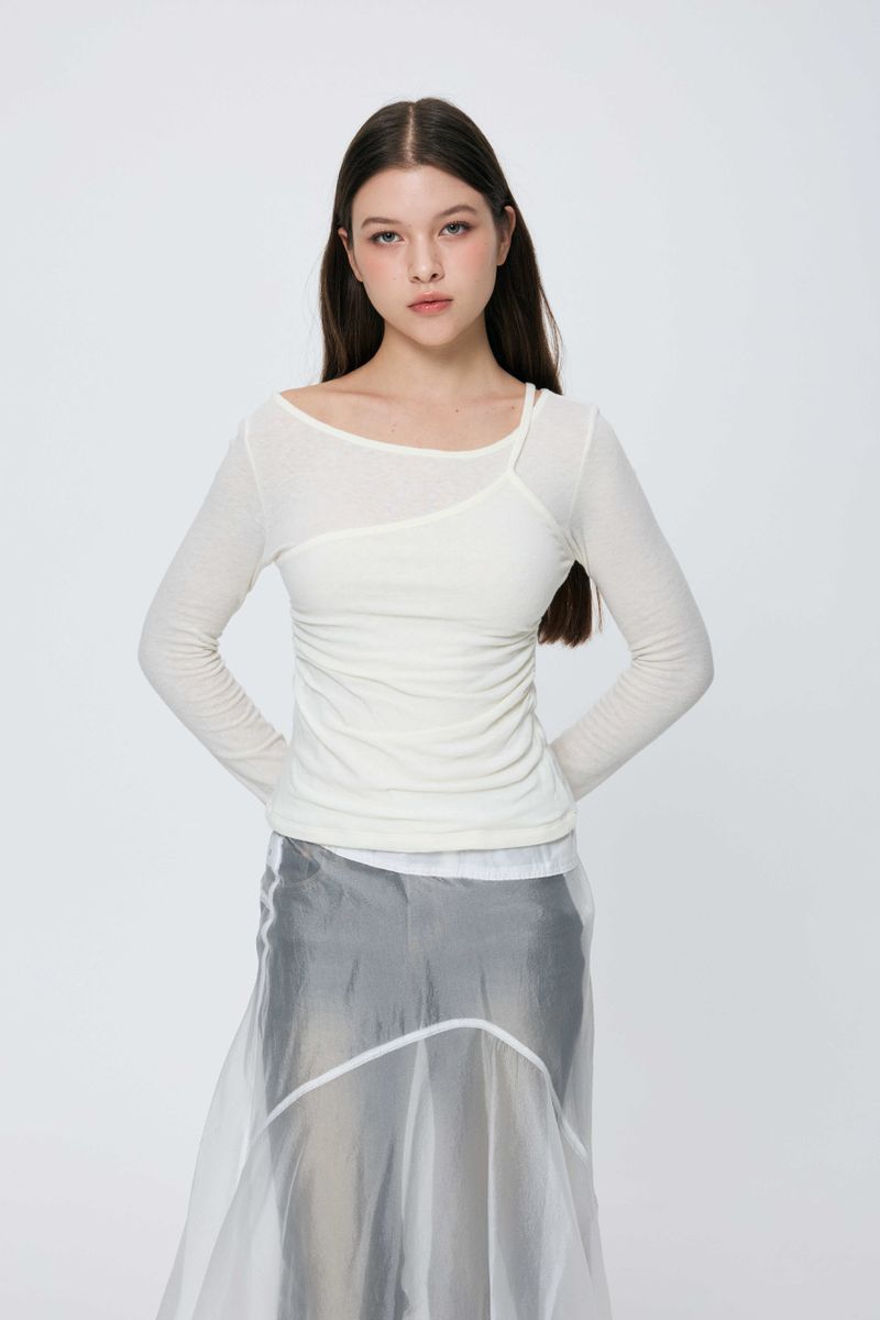 MUREN SHIRRING TOP / IVORY
