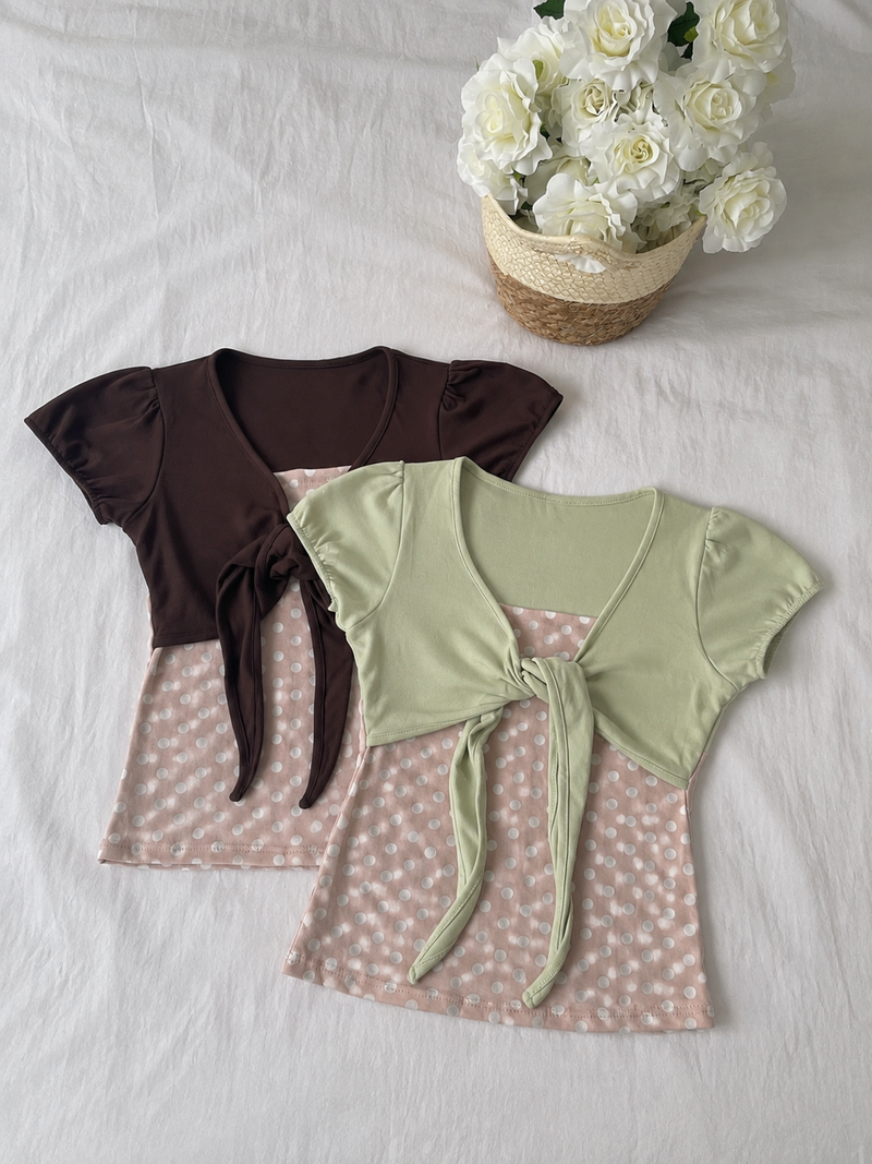 onthenextpage(オンザネクストページ)の「Pink Dot Bolero Tee(Tops)」