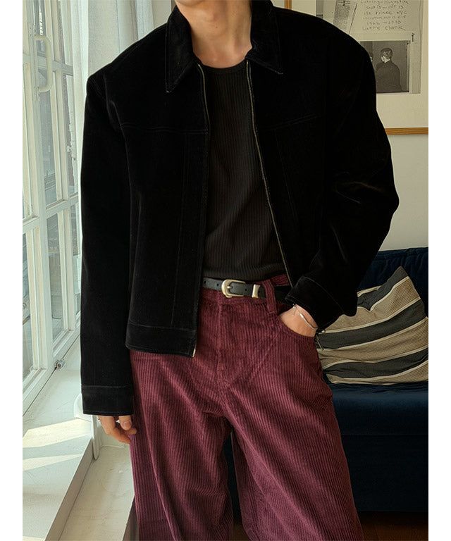 [F/W] Velvet biker collar jacket(2color)