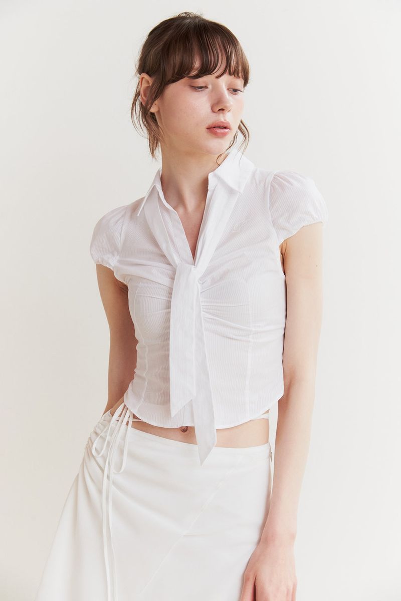 JADE SCARF SHIRT white
