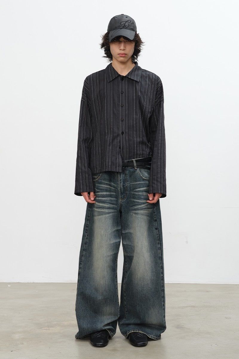 Washed Straight Leg Jeans
