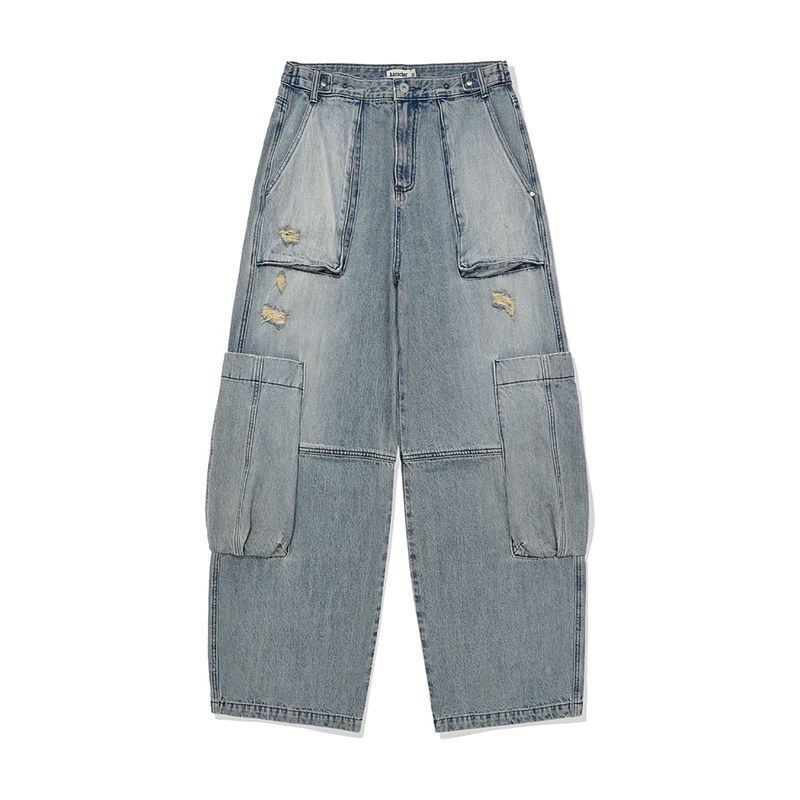 karactor（カラクター）の「Blunt denim fatigue pants / Washed blue（Pants）」