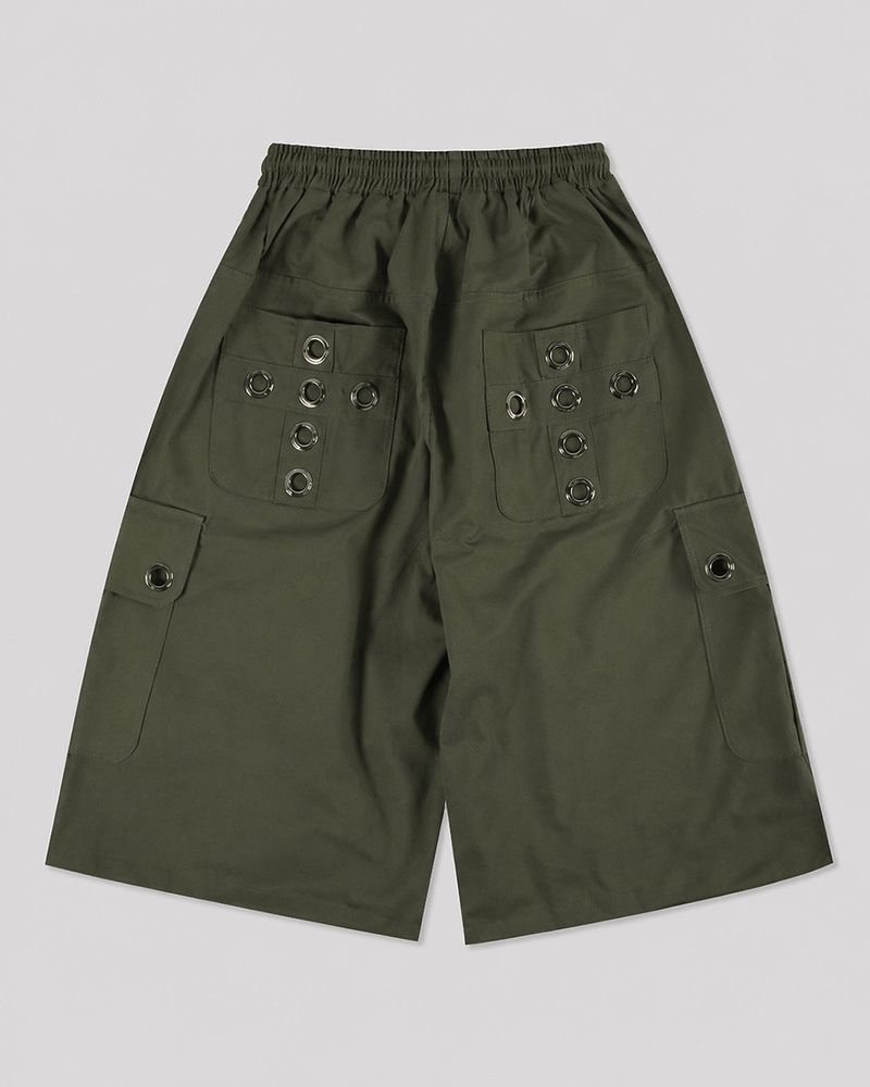 Aver Eyelet Cargo Bermuda Pants