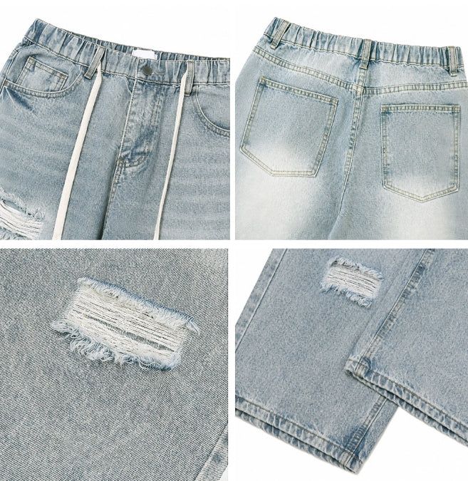 Lanes Damaged Wide Denim Pants