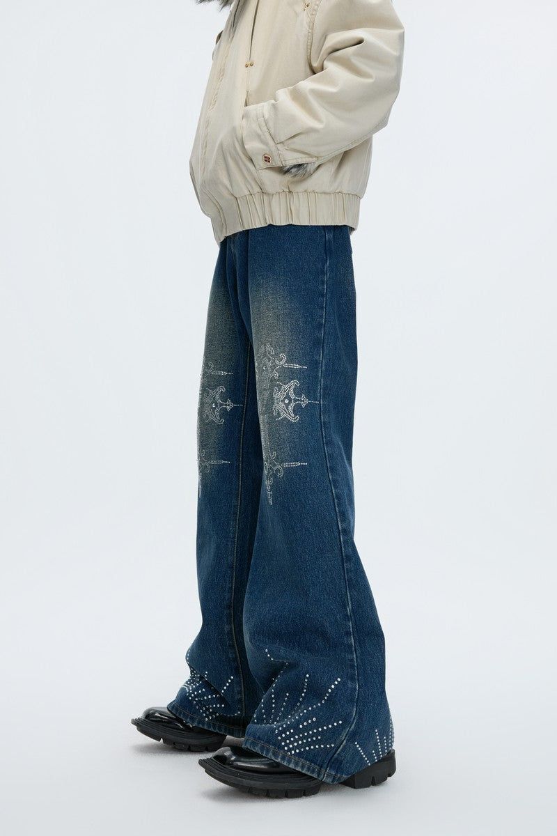 Argue Cultureの「Washed Rhinestone Flare Jeans(Pants)」