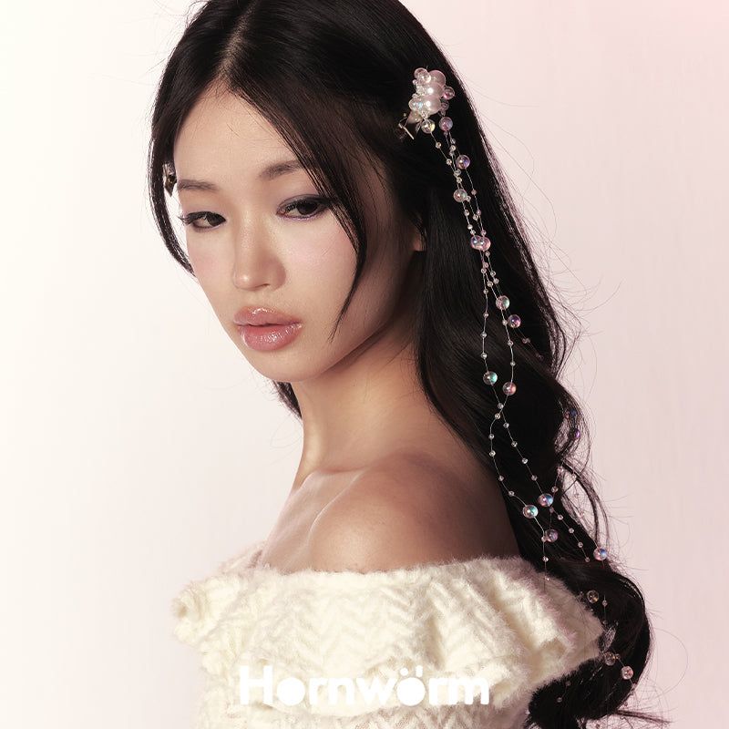 Fringed pearl hairpins