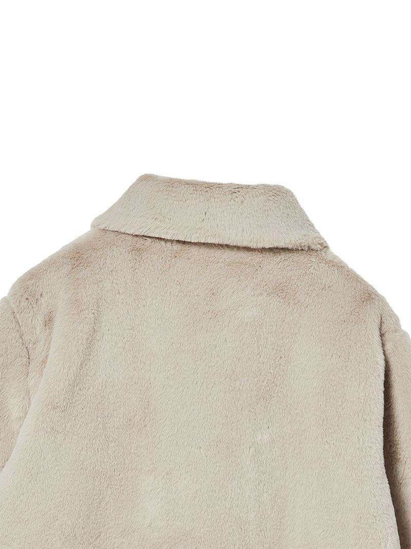 COLLAR FUR JACKET BEIGE