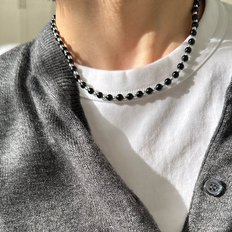 MOSXE（モスクス）の「[925silver] Silver&onyx necklace（Accessories）」