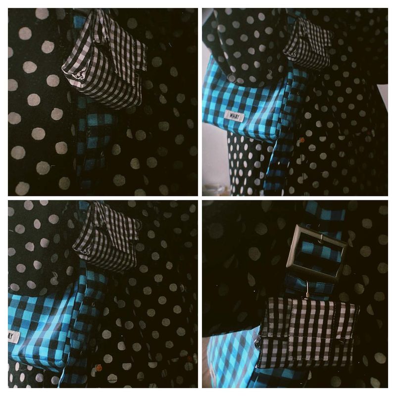 Gingham Mini Pouch - Black