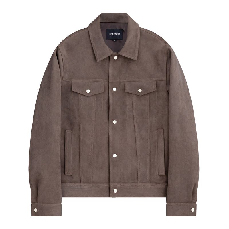 Standard Suede Trucker Jacket (Dark brown)