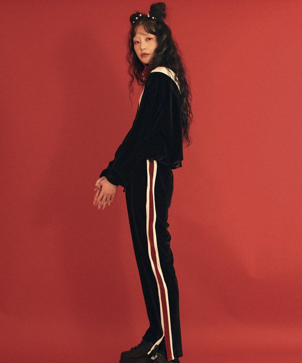 CLUT STUDIO(クラットスタジオ)の「0 3 velvet lining track pants - BLACK(Setup)」