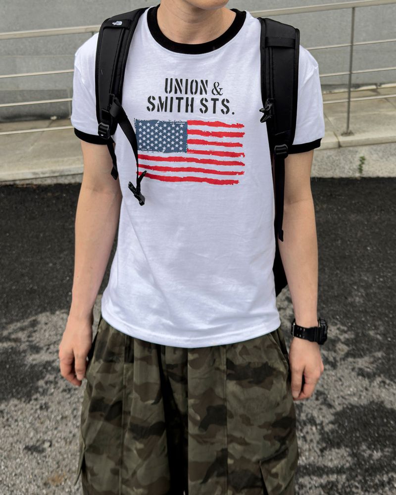 Loue American Flag Ringer Muscle Tee