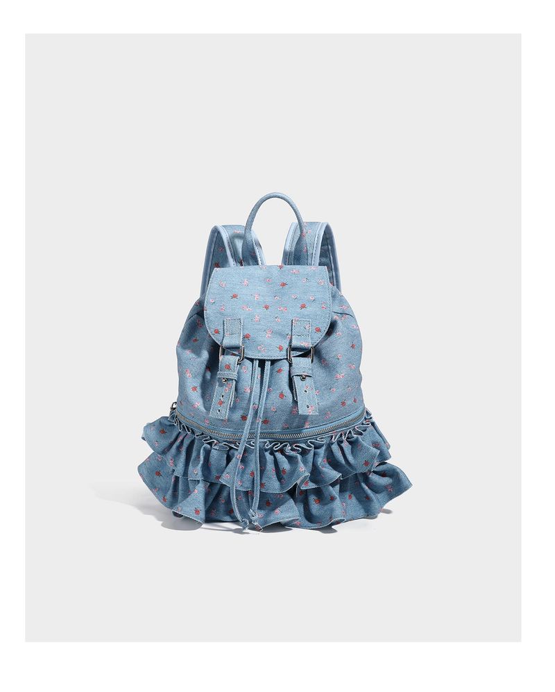 French Dot Lace Backpack - Large Capacity Schoolbag & Picnic Backpack
