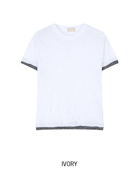 Even Wrinkle Layered Short Sleeve T-shirt