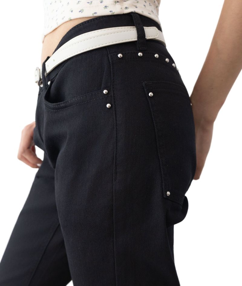 Iva Studded Low-Rise Bootcut Jeans