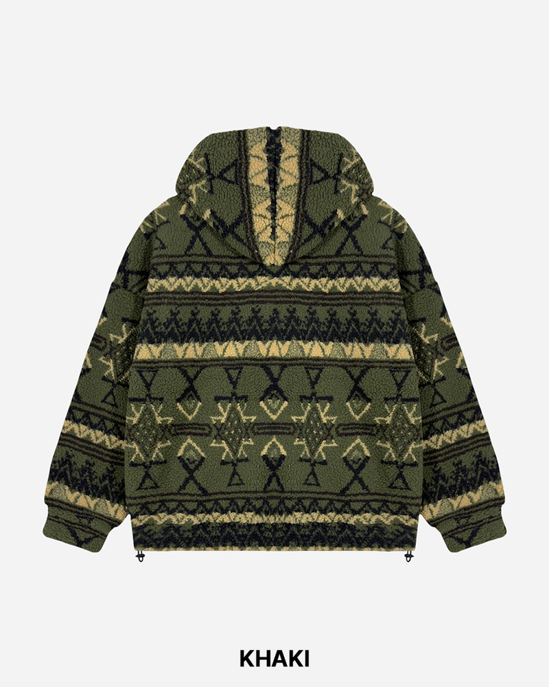 Jacquard Fleece Hooded Jumper