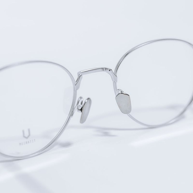 Knouun Round titanium glasses CODE. 102. C Sizzy silver
