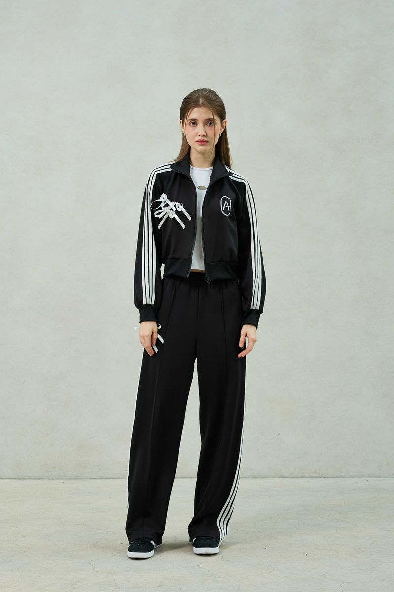 RIBBON JERSEY TRACK TOP / BLACK