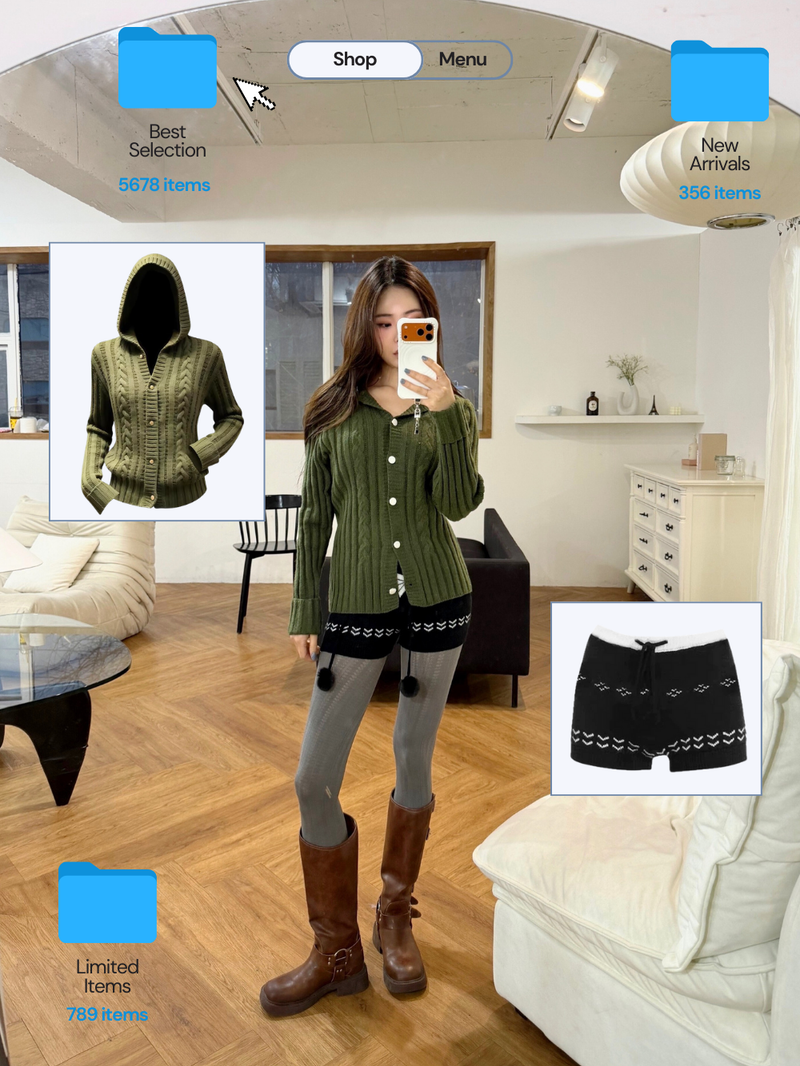 Graphic Knit Shorts