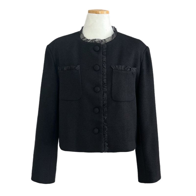 Classic Muse Lace -Trimmed Tweed Jacket