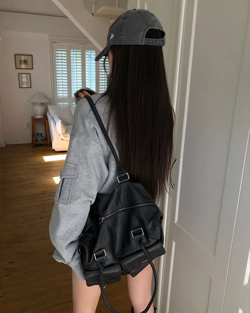 [ORIGINAL] Shara Double Pocket Leather Tote Bag