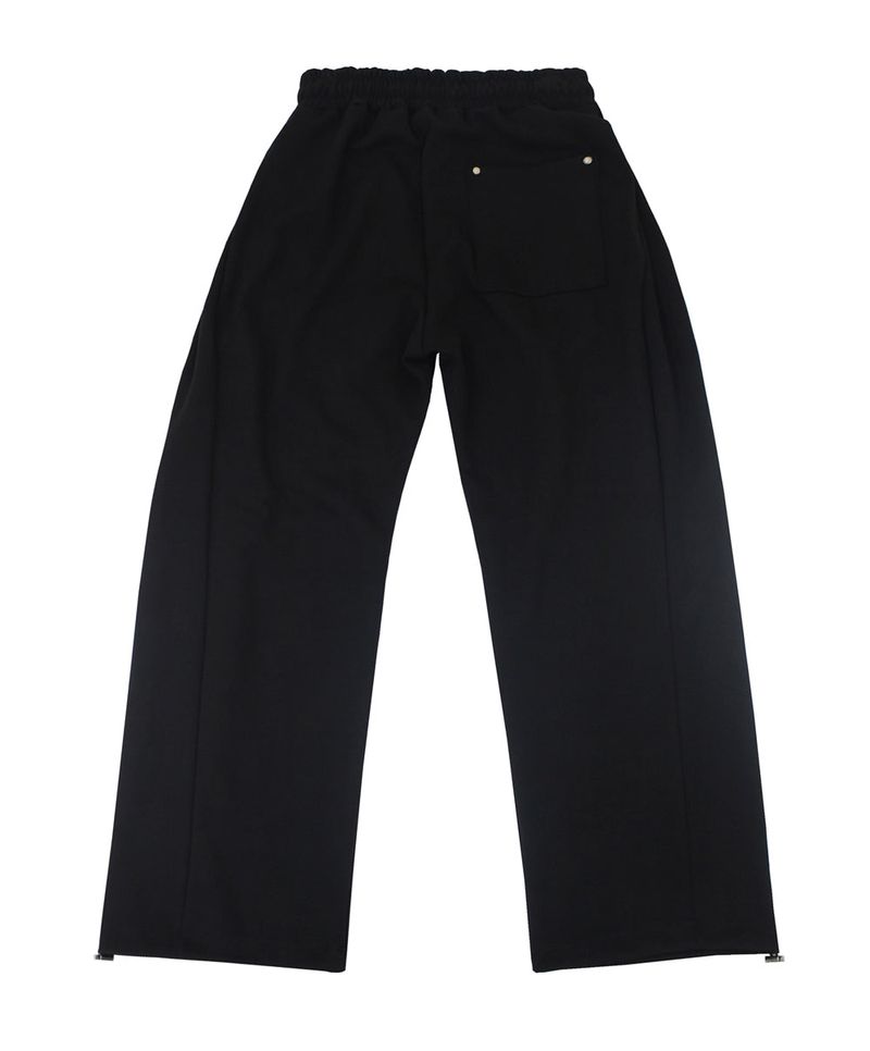 destroyed side tuck sweat pants (black)