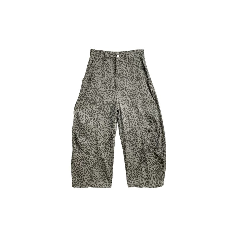 Leopard Cool Wide Curved Pants
