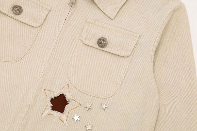 Star Distressed Cotton Jacket