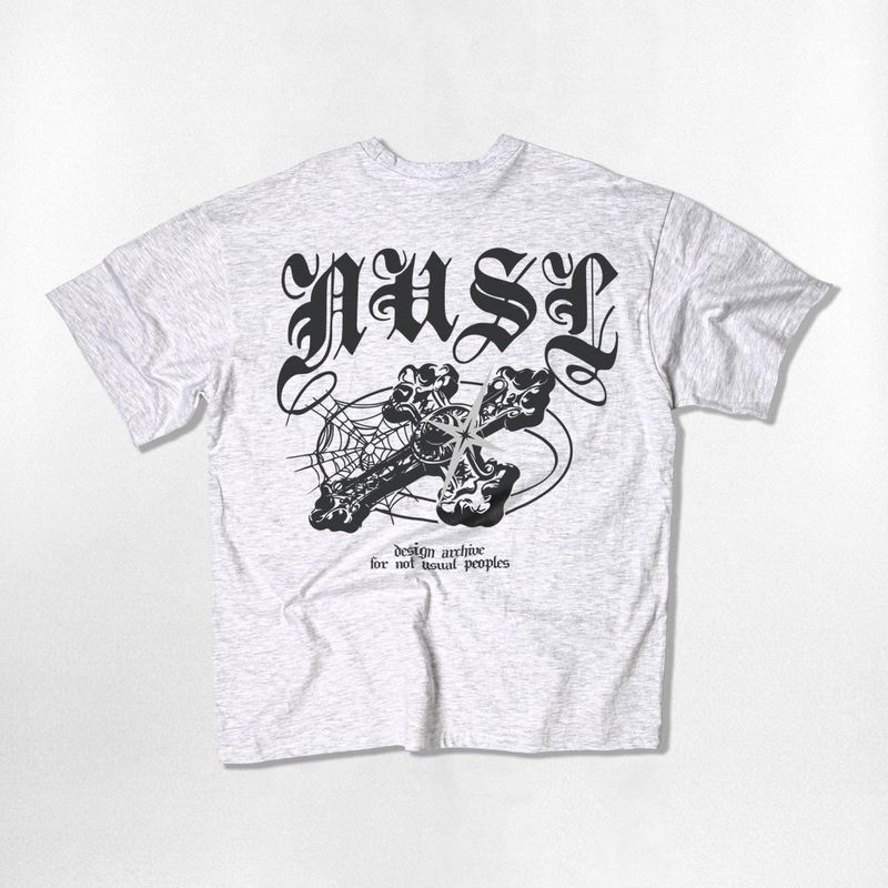 Gothic Cross Over-fit T-Shirts - 4COLOR