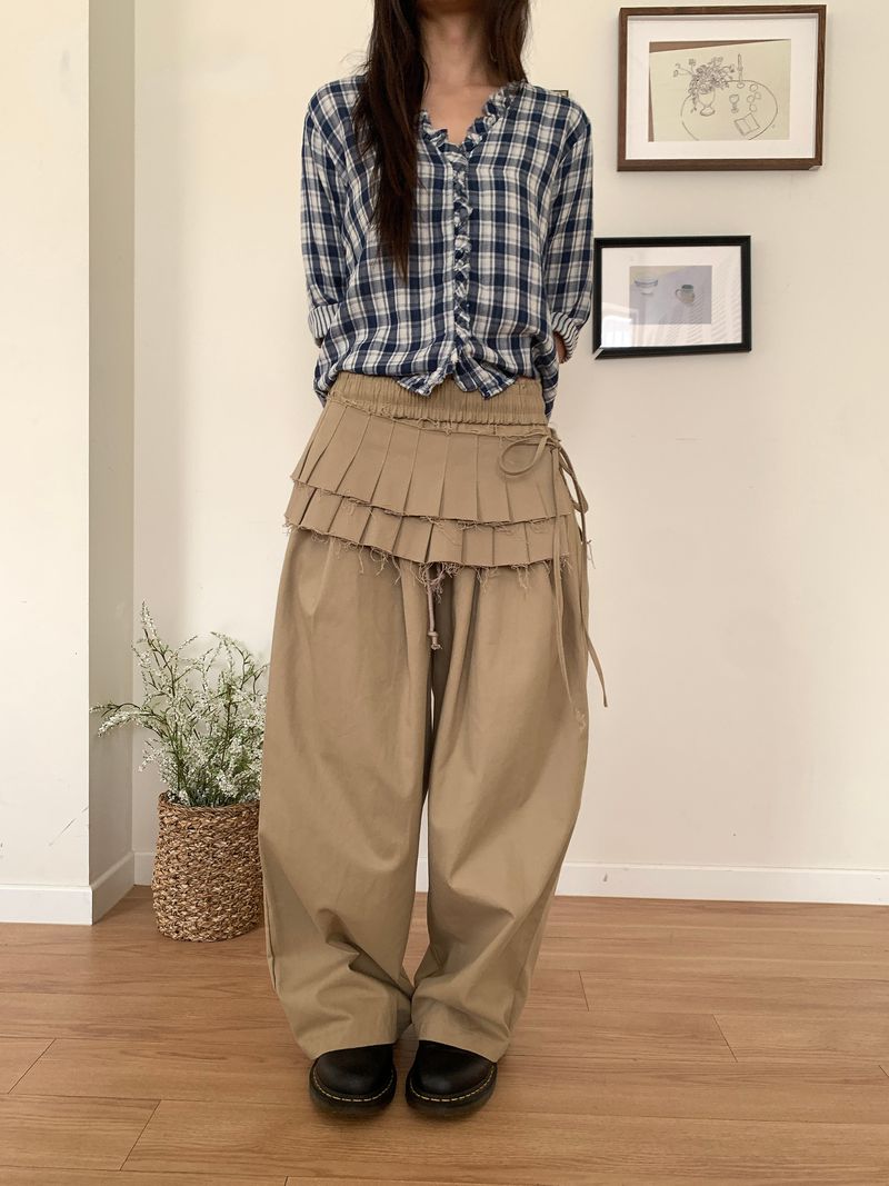 TWO PINTUCK WIDE PANTS (3C)