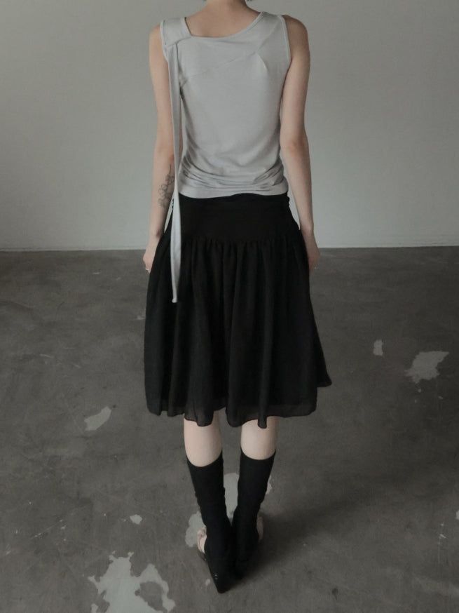 Fiel Knot Flare Midi Skirt