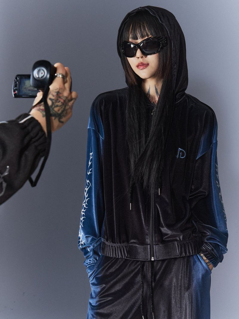 Tribal Velvet Hood(BK)