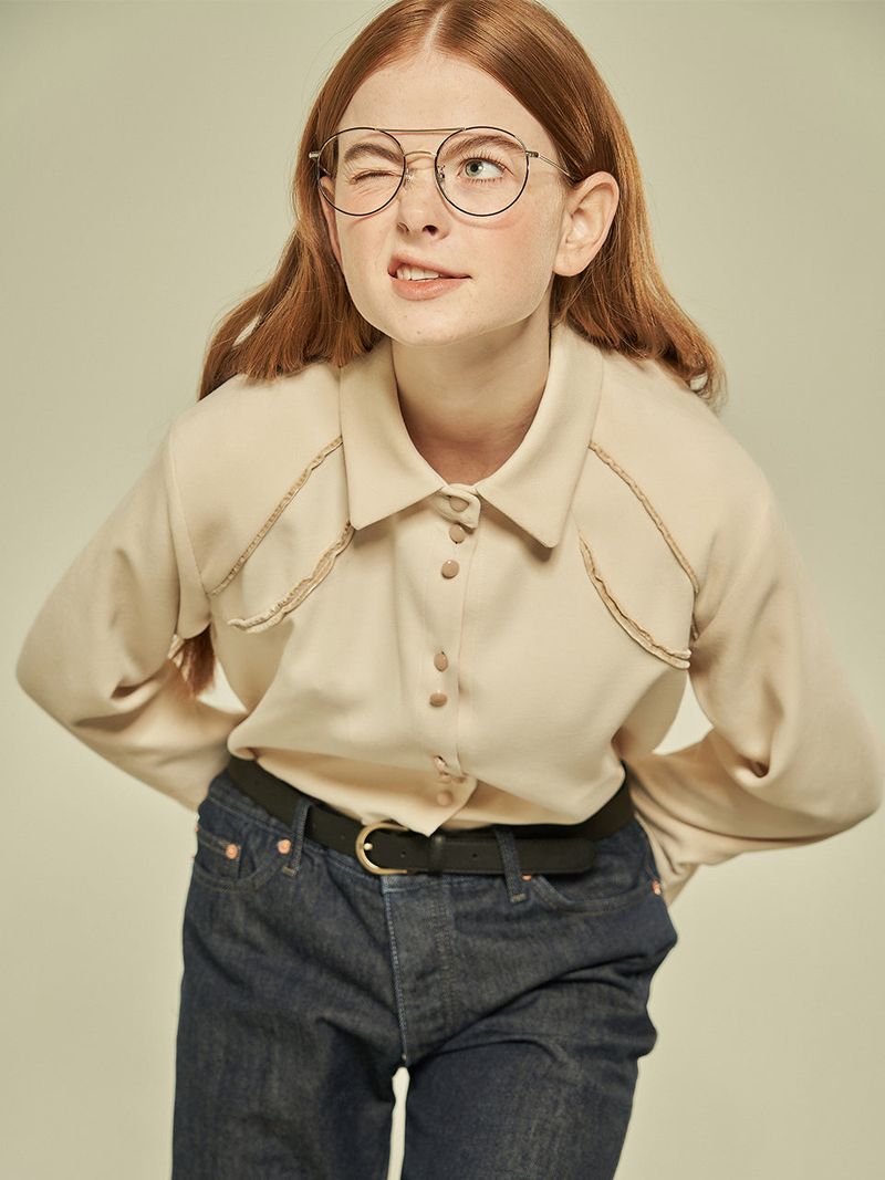 Double Line Piping Shirt (Beige)