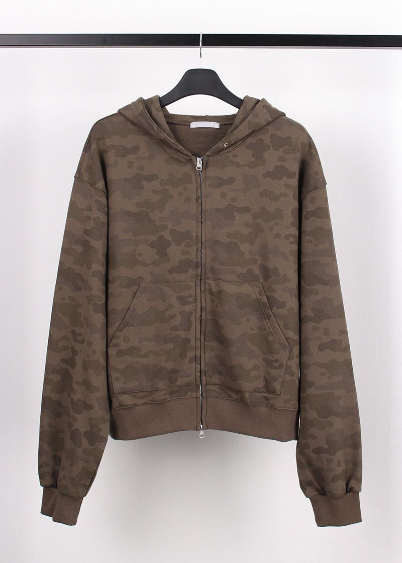 CAMO HOOD ZIP-UP