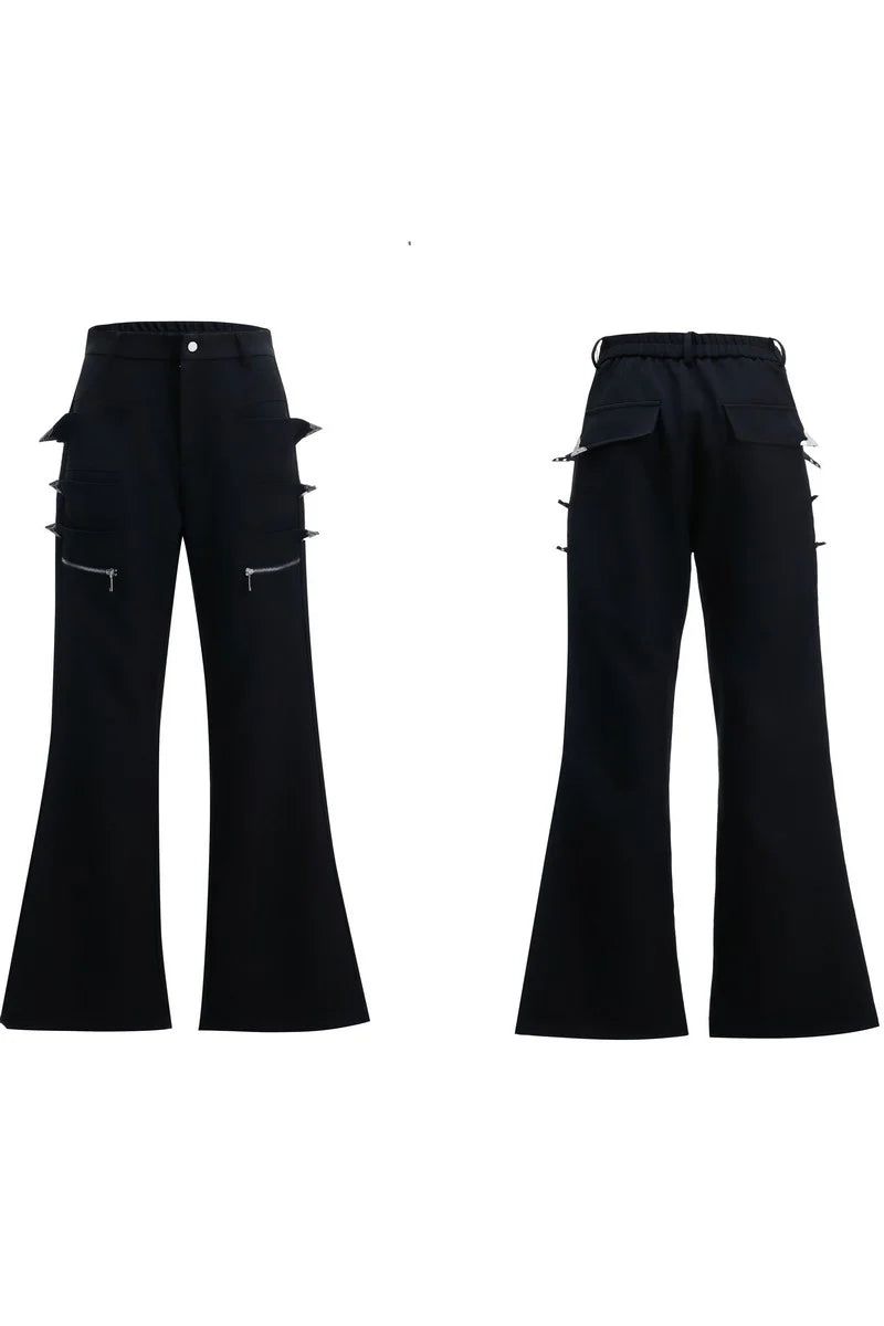 Deconstructed Zip Flare Pants