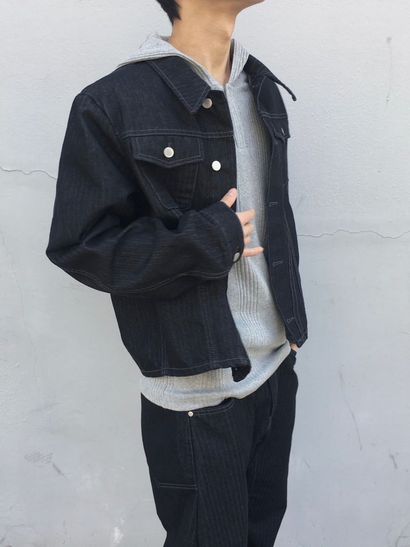 [SET] Aubert Non-Faded Wrap Denim Jacket 2C