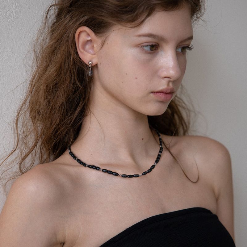 MerryMotive(メリーモチーブ)の「Oval black onyx necklace(Accessories)」