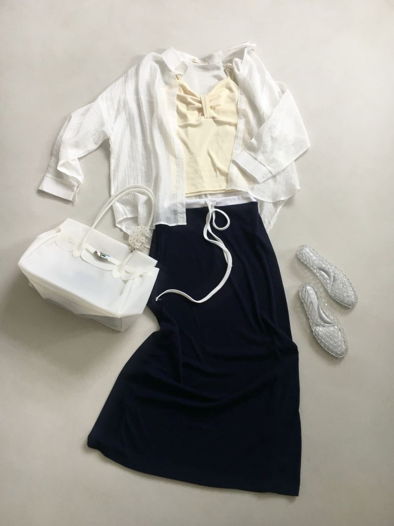 Salt line waist maxi skirt (4c)