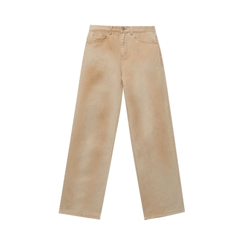 Fade-wash denim wide-leg jeans