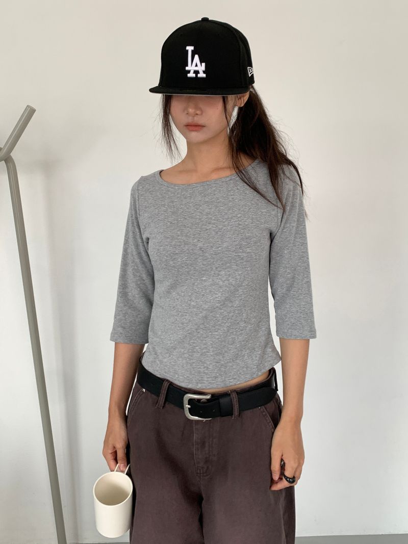 JAZZ THE ORDER(ジャズ ザ オーダー)の「BOAT NECK MID SLEEVE TEE (4C)(Tops)」