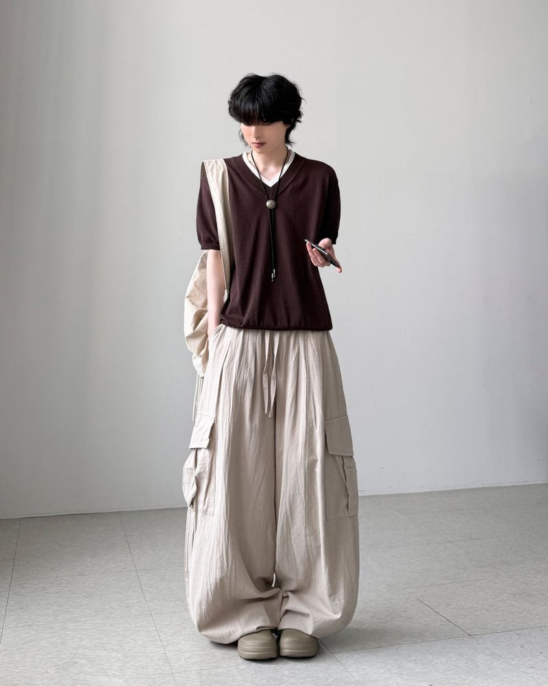 Linen Balloon Cargo Pants