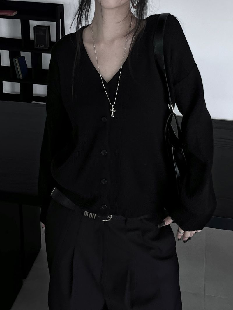 minimal basic knit cardigan (2color)