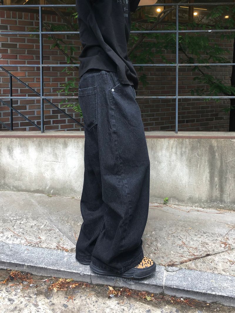 A-N Basic Wide Denim Pants 2C