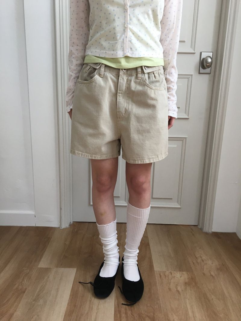 Cotton button shorts (3color)