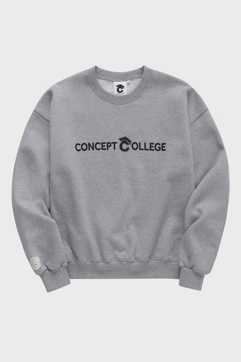 ベーシックラインロゴスウェットシャツ・グレー［ユニセックス］/ Basic Line Logo Unisex Gray Sweat Shirt