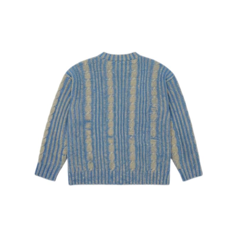 Light Blue&Grey Twist Knit