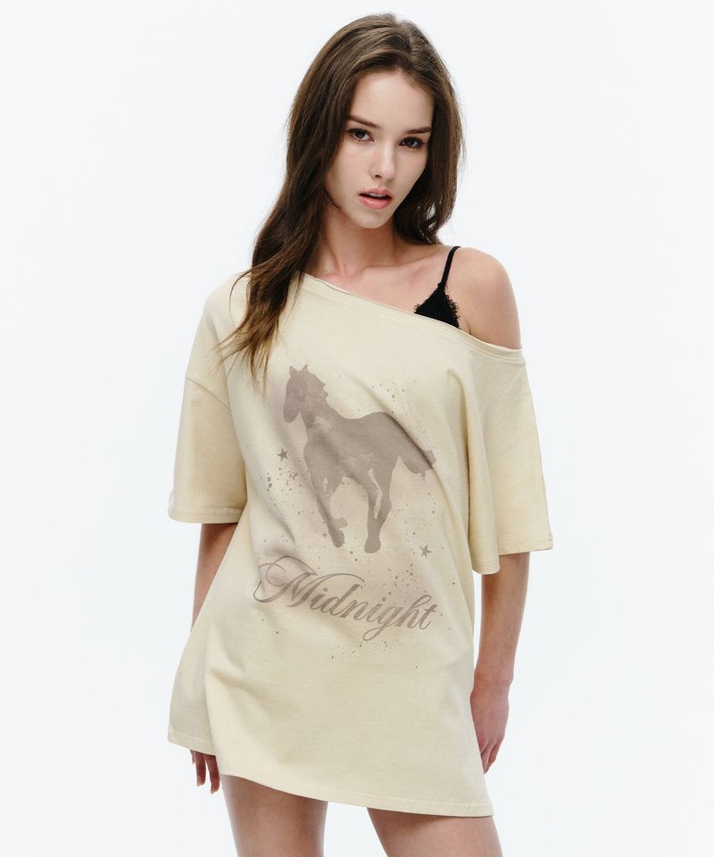 MIDNIGHT MOVE（ミッドナイトムーブ）の「horse t (beige)（Tops）」