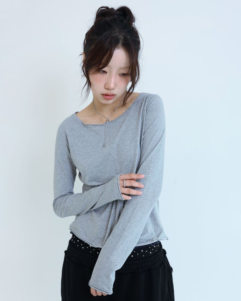 Stitched T-shirt - Gray